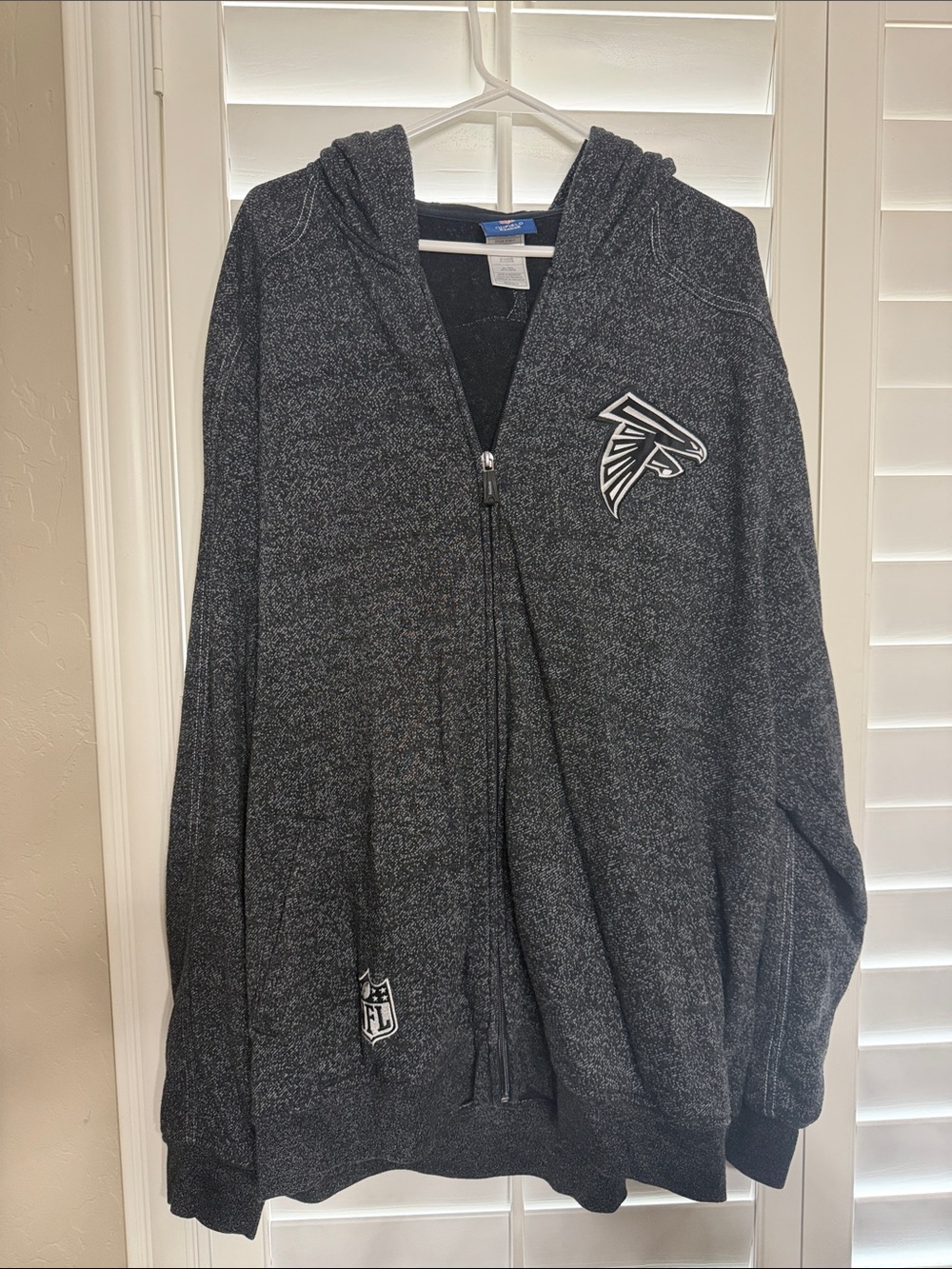 Atlanta Falcons Black Heather Full-Zip Hoodie Sweatshirt